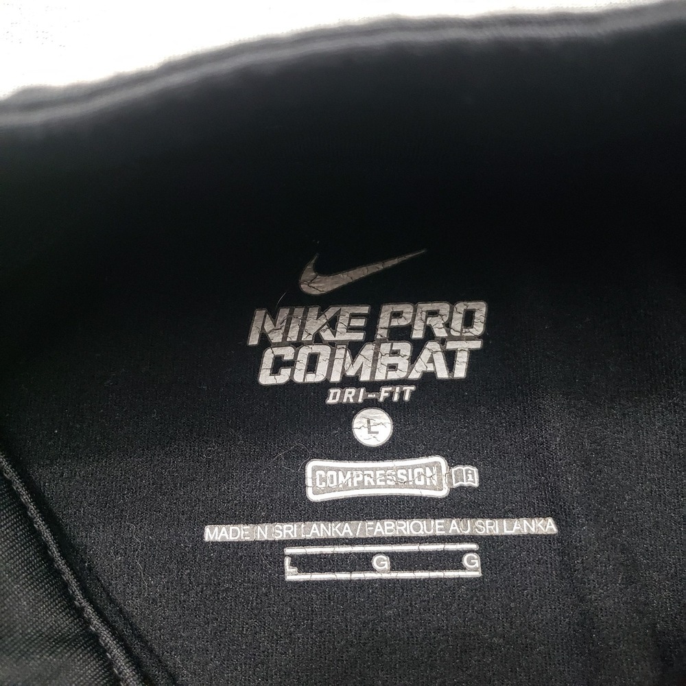 Nike Pro Combat Compression Shirt Womens Large Black Dri-Fit Long Sleeve - Picture 4 of 11